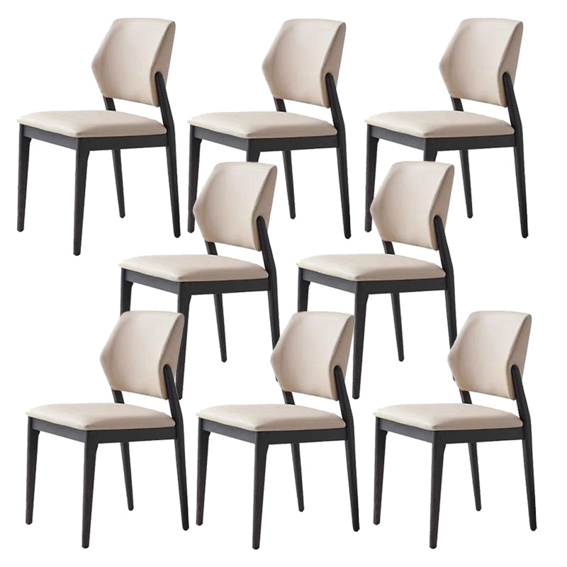 Industrial Upholstered Armless Chair Dining Room Open Back Dining Chair 8 Piece Set Black Clearhalo 'Dining Chairs' 'Dining Tables & Seating' 'dining_chair' 'furn' 'furn_dining_chair' 'Furniture' 'Kitchen & Dining Furniture' 7163233