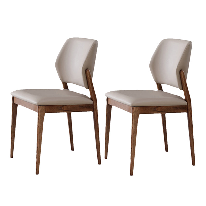 Industrial Upholstered Armless Chair Dining Room Open Back Dining Chair 2 Piece Set Walnut Clearhalo 'Dining Chairs' 'Dining Tables & Seating' 'dining_chair' 'furn' 'furn_dining_chair' 'Furniture' 'Kitchen & Dining Furniture' 7163234