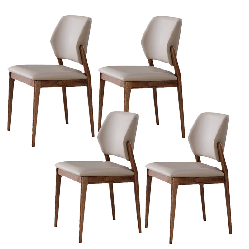 Industrial Upholstered Armless Chair Dining Room Open Back Dining Chair 4 Piece Set Walnut Clearhalo 'Dining Chairs' 'Dining Tables & Seating' 'dining_chair' 'furn' 'furn_dining_chair' 'Furniture' 'Kitchen & Dining Furniture' 7163236
