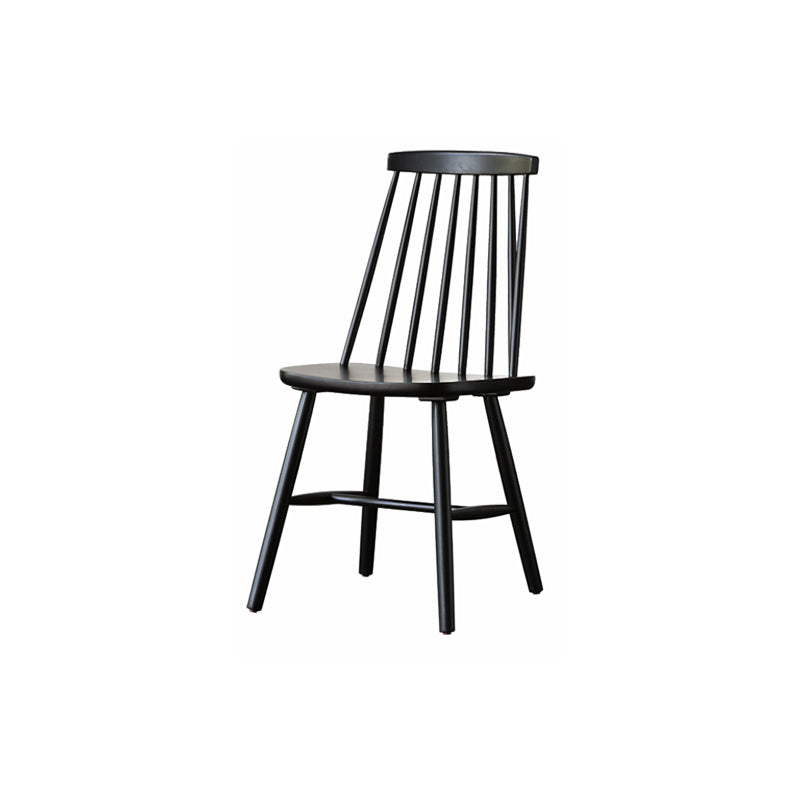 ダイニングルームアームレスダイニングチェアホームスラットバックソリッドウッドチェア