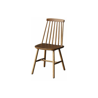 ダイニングルームアームレスダイニングチェアホームスラットバックソリッドウッドチェア