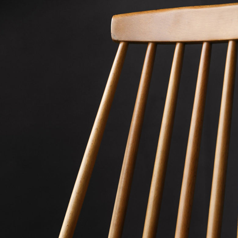 ダイニングルームアームレスダイニングチェアホームスラットバックソリッドウッドチェア