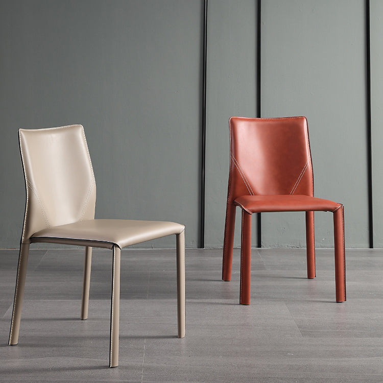 Silla de brazo sin brazo de comedor silla de comedor de cuero falso