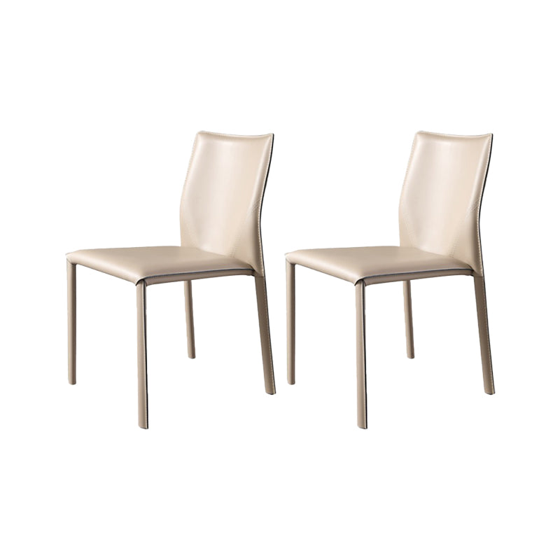 Silla de brazo sin brazo de comedor silla de comedor de cuero falso