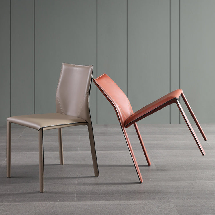 Silla de brazo sin brazo de comedor silla de comedor de cuero falso