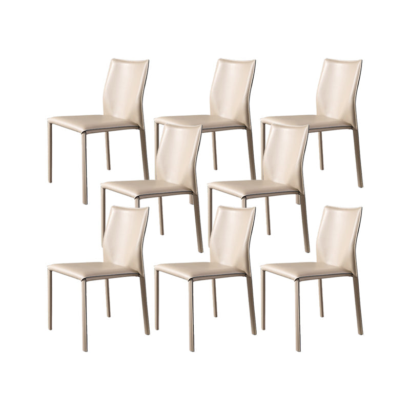 Silla de brazo sin brazo de comedor silla de comedor de cuero falso