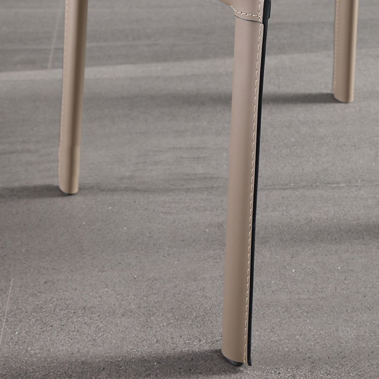 Silla de brazo sin brazo de comedor silla de comedor de cuero falso