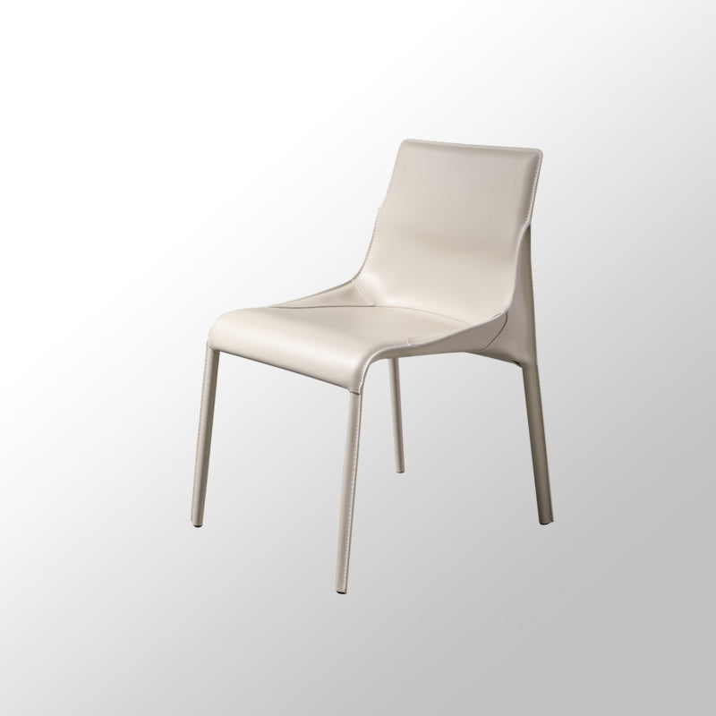 Faux lederen eigentijdse armloze stoel huis metalen eetkamerstoel