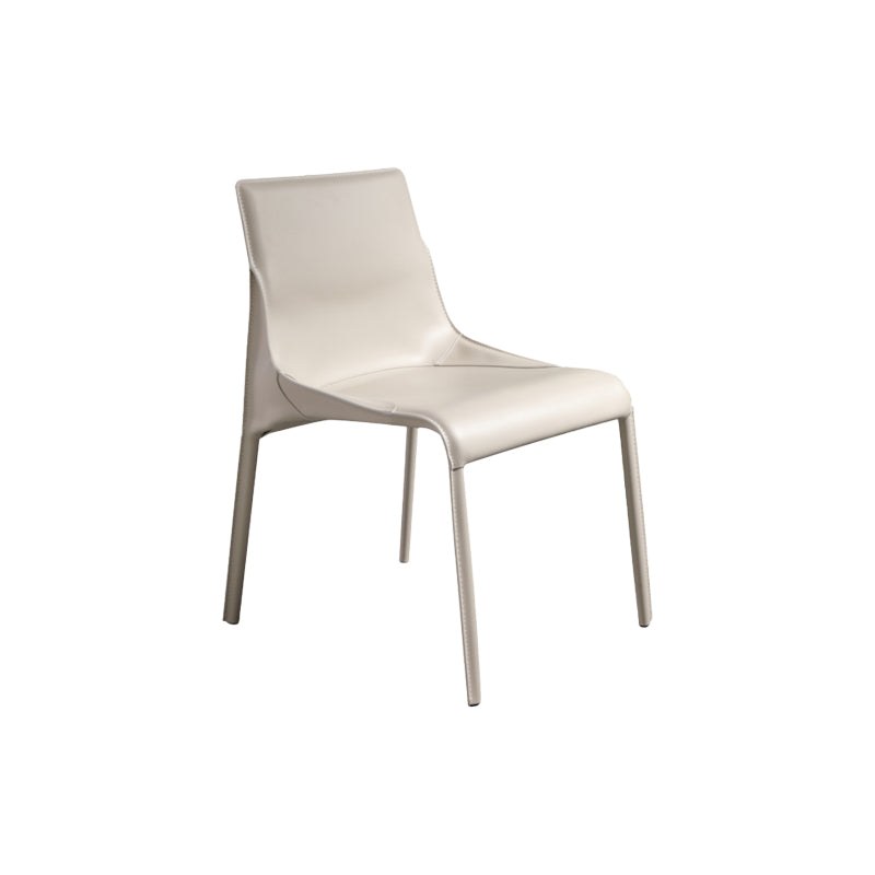 Faux lederen eigentijdse armloze stoel huis metalen eetkamerstoel