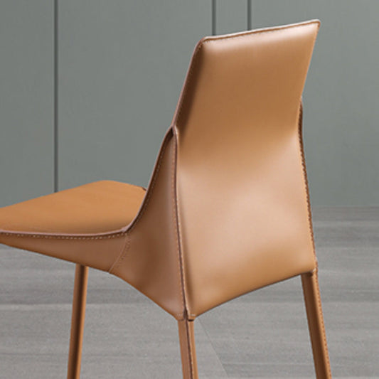 Faux Leather Contemporary Armless Chair Home Metal Dining Chair