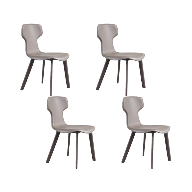 Contemporary Faux Leather Armless Chair Home Metal Dining Chair