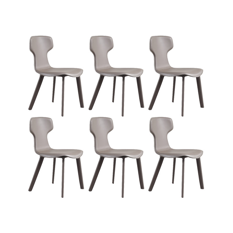 Contemporary Faux Leather Armless Chair Home Metal Dining Chair