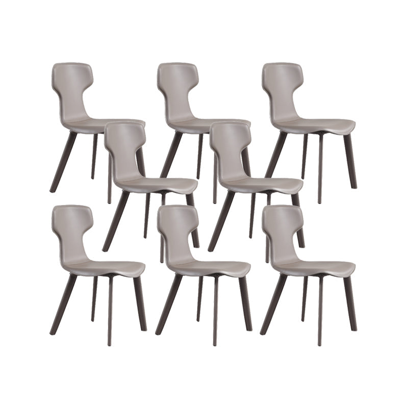 Contemporary Faux Leather Armless Chair Home Metal Dining Chair