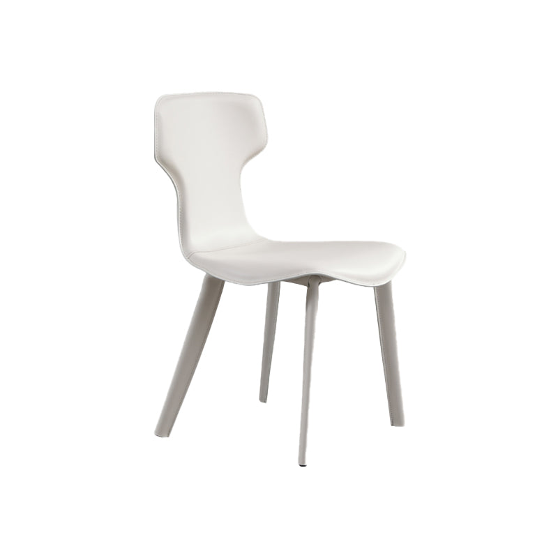 Contemporary Faux Leather Armless Chair Home Metal Dining Chair