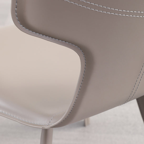 Contemporary Faux Leather Armless Chair Home Metal Dining Chair