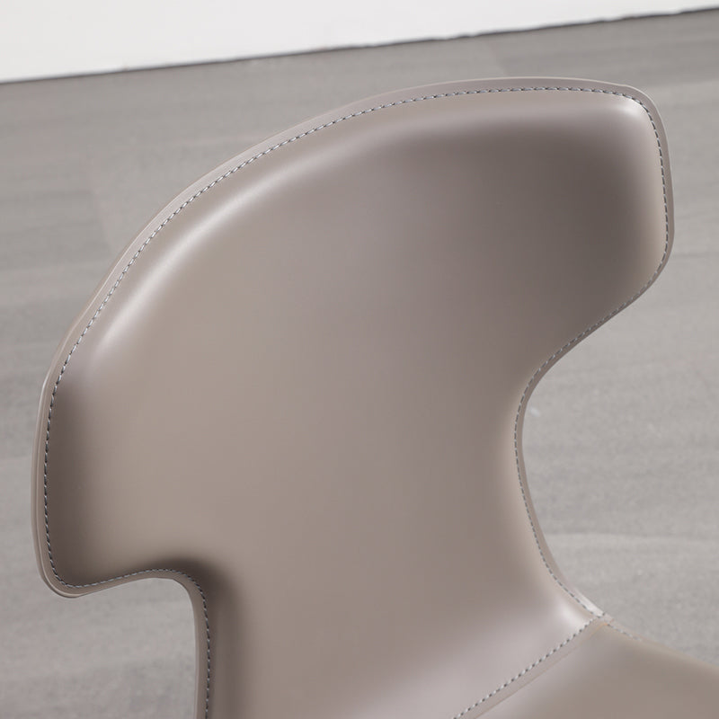 Contemporary Faux Leather Armless Chair Home Metal Dining Chair