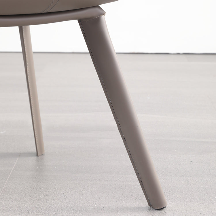 Contemporary Faux Leather Armless Chair Home Metal Dining Chair