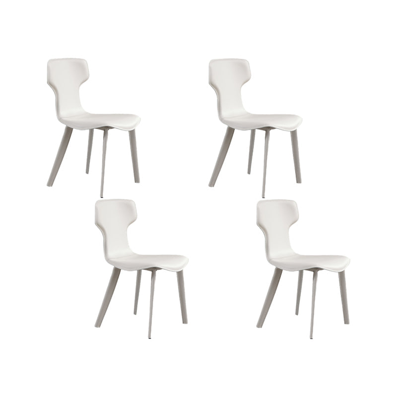 Contemporary Faux Leather Armless Chair Home Metal Dining Chair