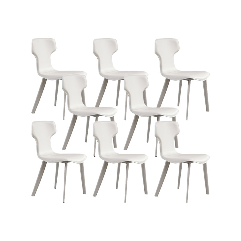 Contemporary Faux Leather Armless Chair Home Metal Dining Chair