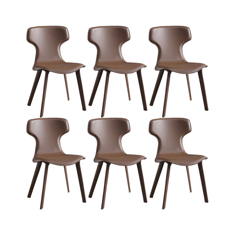 Contemporary Faux Leather Armless Chair Home Metal Dining Chair