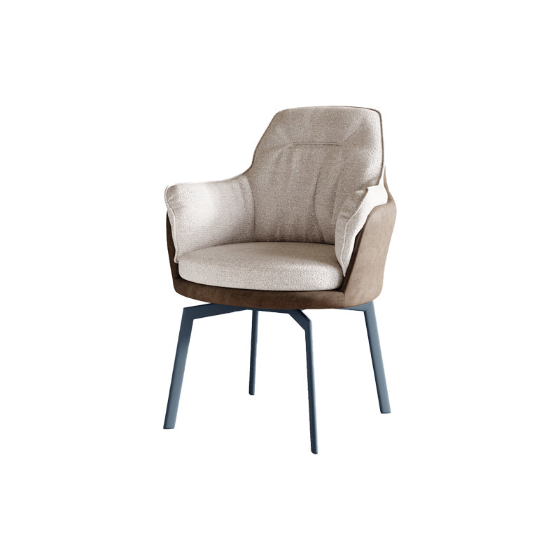 Industrial Kitchen Dining Chairs Fabric Arm Dining Chairs with Metal Legs 1 Piece Clearhalo 'Dining Chairs' 'Dining Tables & Seating' 'dining_chair' 'furn' 'furn_dining_chair' 'Furniture' 'Kitchen & Dining Furniture' 7163410