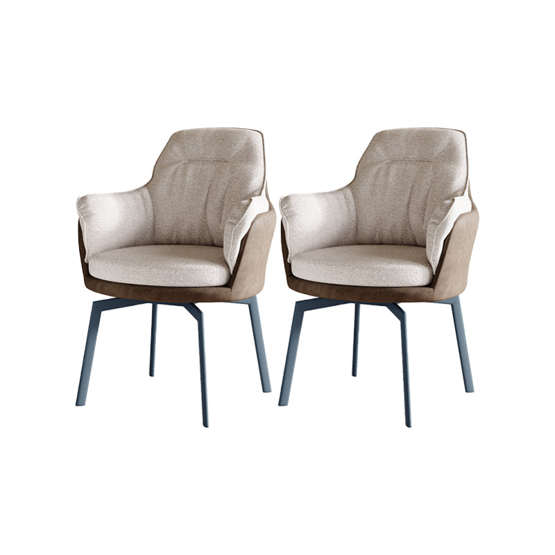 Industrial Kitchen Dining Chairs Fabric Arm Dining Chairs with Metal Legs 2 Piece Set Clearhalo 'Dining Chairs' 'Dining Tables & Seating' 'dining_chair' 'furn' 'furn_dining_chair' 'Furniture' 'Kitchen & Dining Furniture' 7163411