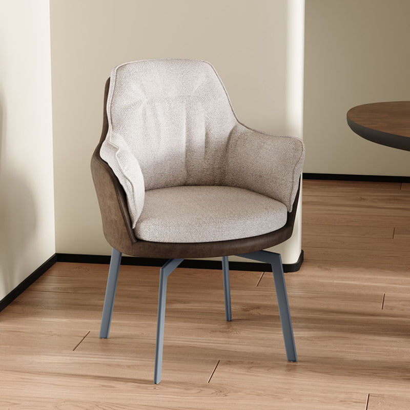 Industrial Kitchen Dining Chairs Fabric Arm Dining Chairs with Metal Legs Clearhalo 'Dining Chairs' 'Dining Tables & Seating' 'dining_chair' 'furn' 'furn_dining_chair' 'Furniture' 'Kitchen & Dining Furniture' 7163412