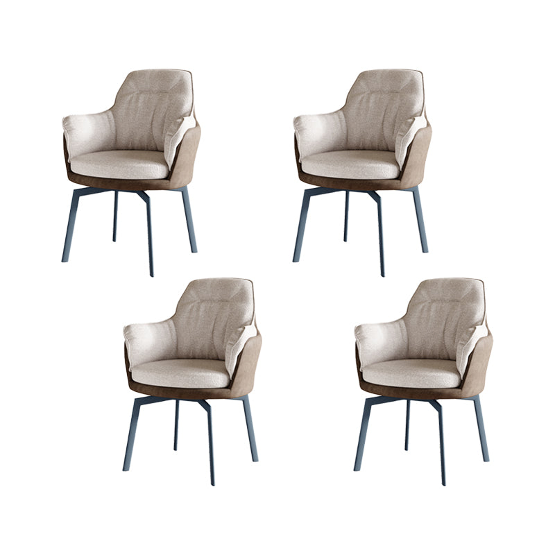 Industrial Kitchen Dining Chairs Fabric Arm Dining Chairs with Metal Legs 4 Piece Set Clearhalo 'Dining Chairs' 'Dining Tables & Seating' 'dining_chair' 'furn' 'furn_dining_chair' 'Furniture' 'Kitchen & Dining Furniture' 7163413
