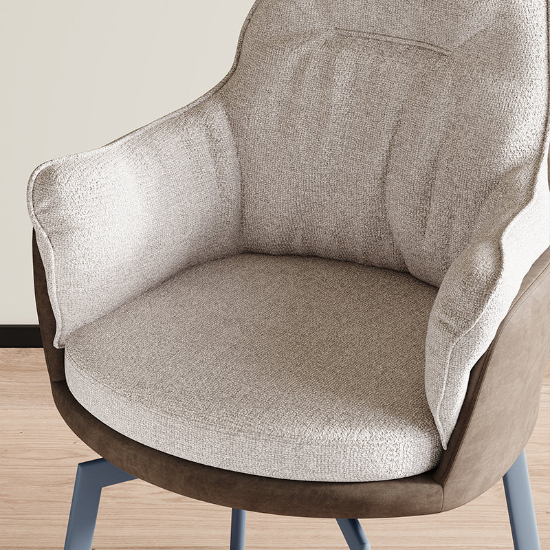 Industrial Kitchen Dining Chairs Fabric Arm Dining Chairs with Metal Legs Clearhalo 'Dining Chairs' 'Dining Tables & Seating' 'dining_chair' 'furn' 'furn_dining_chair' 'Furniture' 'Kitchen & Dining Furniture' 7163419