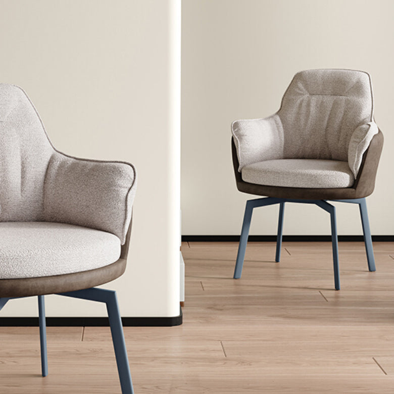 Industrial Kitchen Dining Chairs Fabric Arm Dining Chairs with Metal Legs Clearhalo 'Dining Chairs' 'Dining Tables & Seating' 'dining_chair' 'furn' 'furn_dining_chair' 'Furniture' 'Kitchen & Dining Furniture' 7163423