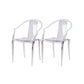 Contemporary Kitchen Dining Arm Chair Slat Back Plastic Chair