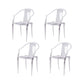 Contemporary Kitchen Dining Arm Chair Slat Back Plastic Chair