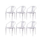 Contemporary Kitchen Dining Arm Chair Slat Back Plastic Chair