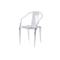 Contemporary Kitchen Dining Arm Chair Slat Back Plastic Chair