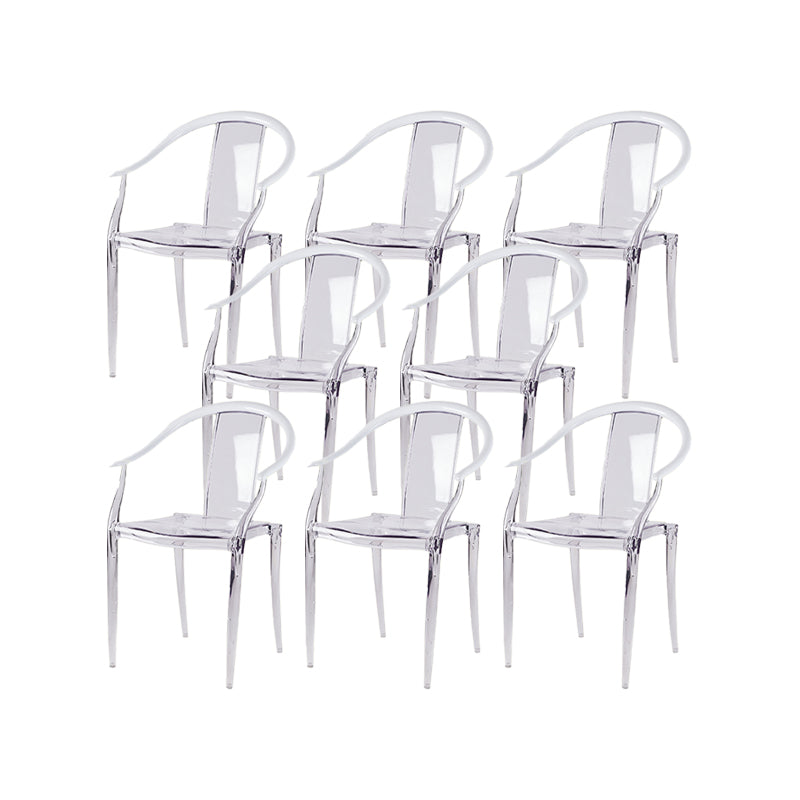 Contemporary Kitchen Dining Arm Chair Slat Back Plastic Chair