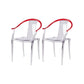 Contemporary Kitchen Dining Arm Chair Slat Back Plastic Chair