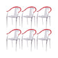 Contemporary Kitchen Dining Arm Chair Slat Back Plastic Chair