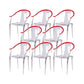 Contemporary Kitchen Dining Arm Chair Slat Back Plastic Chair