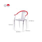 Contemporary Kitchen Dining Arm Chair Slat Back Plastic Chair