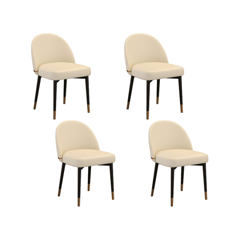 Nordic Kitchen Dining Chairs Faux Leather Parsons Armless Chair