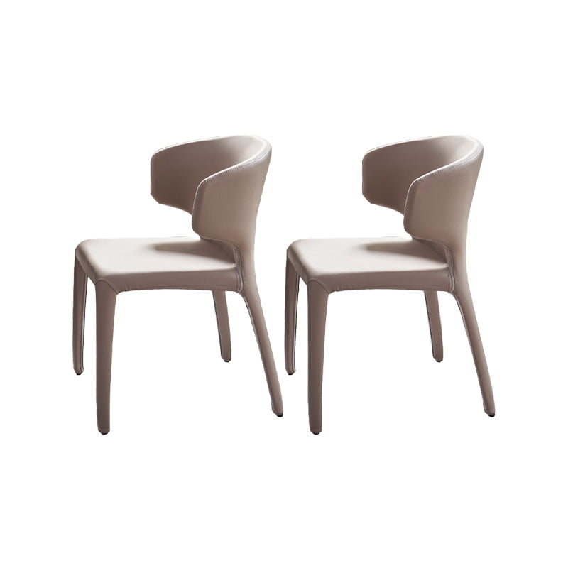 Faux Leather Dining Chairs Industrial Wingback Side Chair for Dining Room Camel 2 Piece Set Clearhalo 'Dining Chairs' 'Dining Tables & Seating' 'dining_chair' 'furn' 'furn_dining_chair' 'Furniture' 'Kitchen & Dining Furniture' 7163496