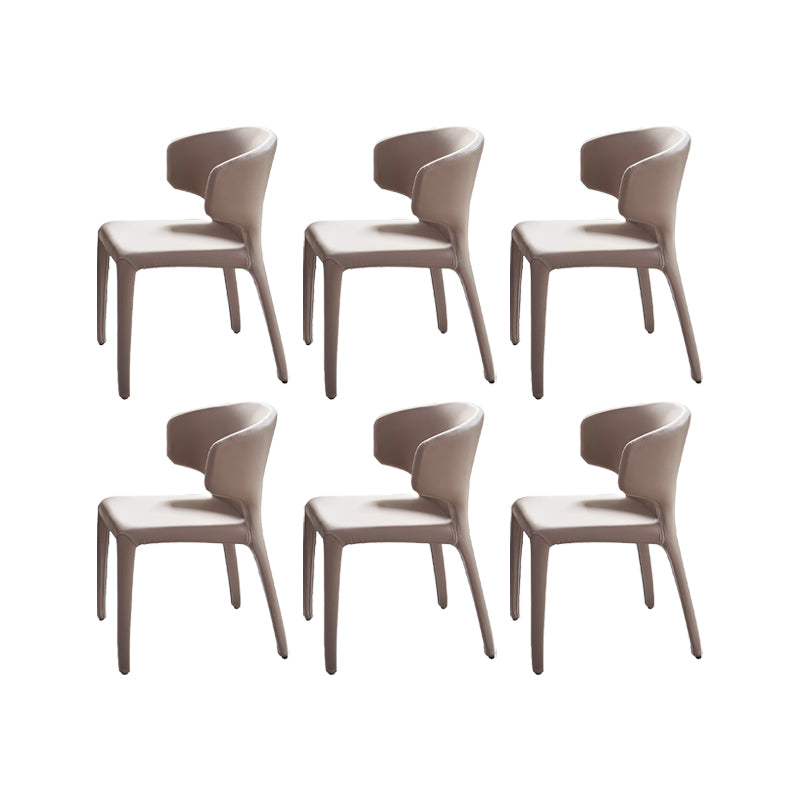 Faux Leather Dining Chairs Industrial Wingback Side Chair for Dining Room Camel 6 Piece Set Clearhalo 'Dining Chairs' 'Dining Tables & Seating' 'dining_chair' 'furn' 'furn_dining_chair' 'Furniture' 'Kitchen & Dining Furniture' 7163501