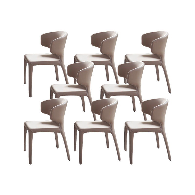 Faux Leather Dining Chairs Industrial Wingback Side Chair for Dining Room Camel 8 Piece Set Clearhalo 'Dining Chairs' 'Dining Tables & Seating' 'dining_chair' 'furn' 'furn_dining_chair' 'Furniture' 'Kitchen & Dining Furniture' 7163503