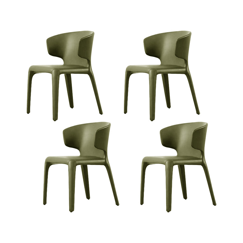 Faux Leather Dining Chairs Industrial Wingback Side Chair for Dining Room Dark Green 4 Piece Set Clearhalo 'Dining Chairs' 'Dining Tables & Seating' 'dining_chair' 'furn' 'furn_dining_chair' 'Furniture' 'Kitchen & Dining Furniture' 7163509