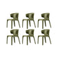 Faux Leather Dining Chairs Industrial Wingback Side Chair for Dining Room Dark Green 6 Piece Set Clearhalo 'Dining Chairs' 'Dining Tables & Seating' 'dining_chair' 'furn' 'furn_dining_chair' 'Furniture' 'Kitchen & Dining Furniture' 7163511