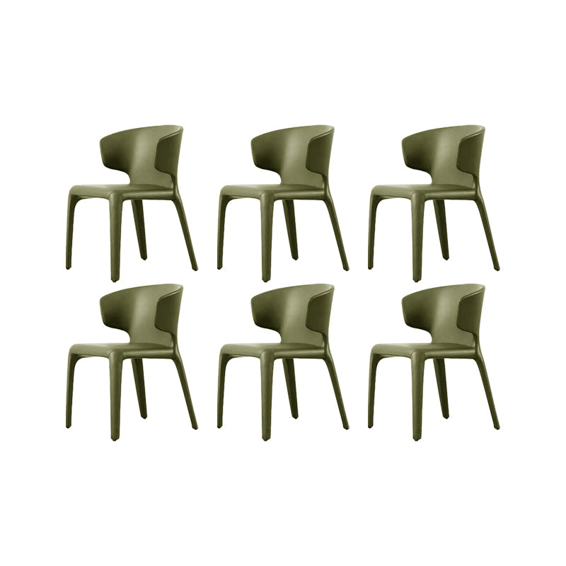Faux Leather Dining Chairs Industrial Wingback Side Chair for Dining Room Dark Green 6 Piece Set Clearhalo 'Dining Chairs' 'Dining Tables & Seating' 'dining_chair' 'furn' 'furn_dining_chair' 'Furniture' 'Kitchen & Dining Furniture' 7163511
