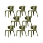 Faux Leather Dining Chairs Industrial Wingback Side Chair for Dining Room Dark Green 8 Piece Set Clearhalo 'Dining Chairs' 'Dining Tables & Seating' 'dining_chair' 'furn' 'furn_dining_chair' 'Furniture' 'Kitchen & Dining Furniture' 7163512