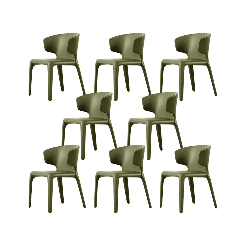 Faux Leather Dining Chairs Industrial Wingback Side Chair for Dining Room Dark Green 8 Piece Set Clearhalo 'Dining Chairs' 'Dining Tables & Seating' 'dining_chair' 'furn' 'furn_dining_chair' 'Furniture' 'Kitchen & Dining Furniture' 7163512
