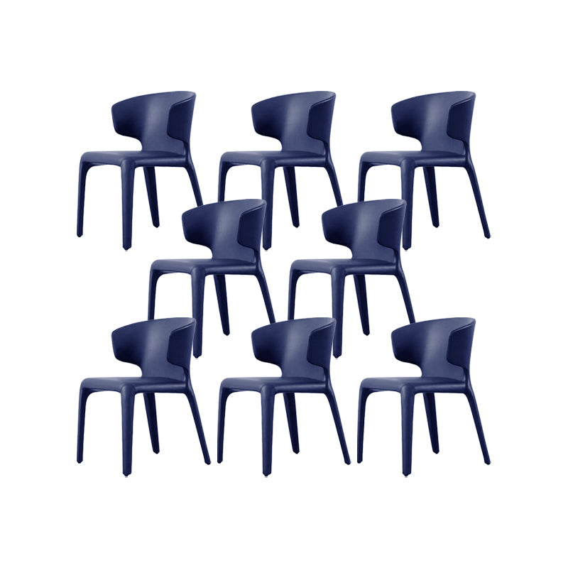 Faux Leather Dining Chairs Industrial Wingback Side Chair for Dining Room Dark Blue 8 Piece Set Clearhalo 'Dining Chairs' 'Dining Tables & Seating' 'dining_chair' 'furn' 'furn_dining_chair' 'Furniture' 'Kitchen & Dining Furniture' 7163517