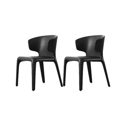 Faux Leather Dining Chairs Industrial Wingback Side Chair for Dining Room Black 2 Piece Set Clearhalo 'Dining Chairs' 'Dining Tables & Seating' 'dining_chair' 'furn' 'furn_dining_chair' 'Furniture' 'Kitchen & Dining Furniture' 7163524
